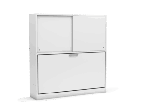 Eenpersoons opklapbed Academy met  kastruimte - Wit